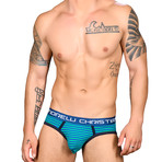 Academy Stripe Brief // Almost Naked // Green + Royal Stripe (M)