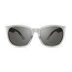 Unisex Slater Polarized Sunglasses // Matte Crystal + Graphite Lens (Matte Crystal Frame // Blue Water Lens)