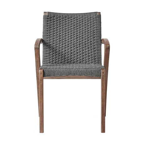 Verge Stacking Dining Chair // Set of 4 (Gray Cord + Dark Eucalyptus)