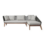 Netta Outdoor Sectional Sofa // Feather Gray Fabric (Right Facing)