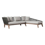 Netta Outdoor Sectional Sofa // Feather Gray Fabric (Right Facing)