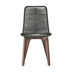 Laced Dining Chair // Dark Gray Cord + Weathered Eucalyptus (Set of 2)