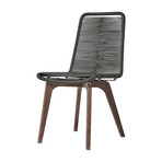 Laced Dining Chair // Dark Gray Cord + Weathered Eucalyptus (Set of 2)