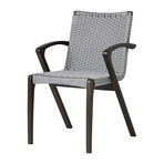 Verge Stacking Dining Chair // Set of 4 (Gray Cord + Dark Eucalyptus)