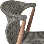 Embras Stacking Dining Chair // Set of 4 (Gray Cord + Weathered Eucalyptus)