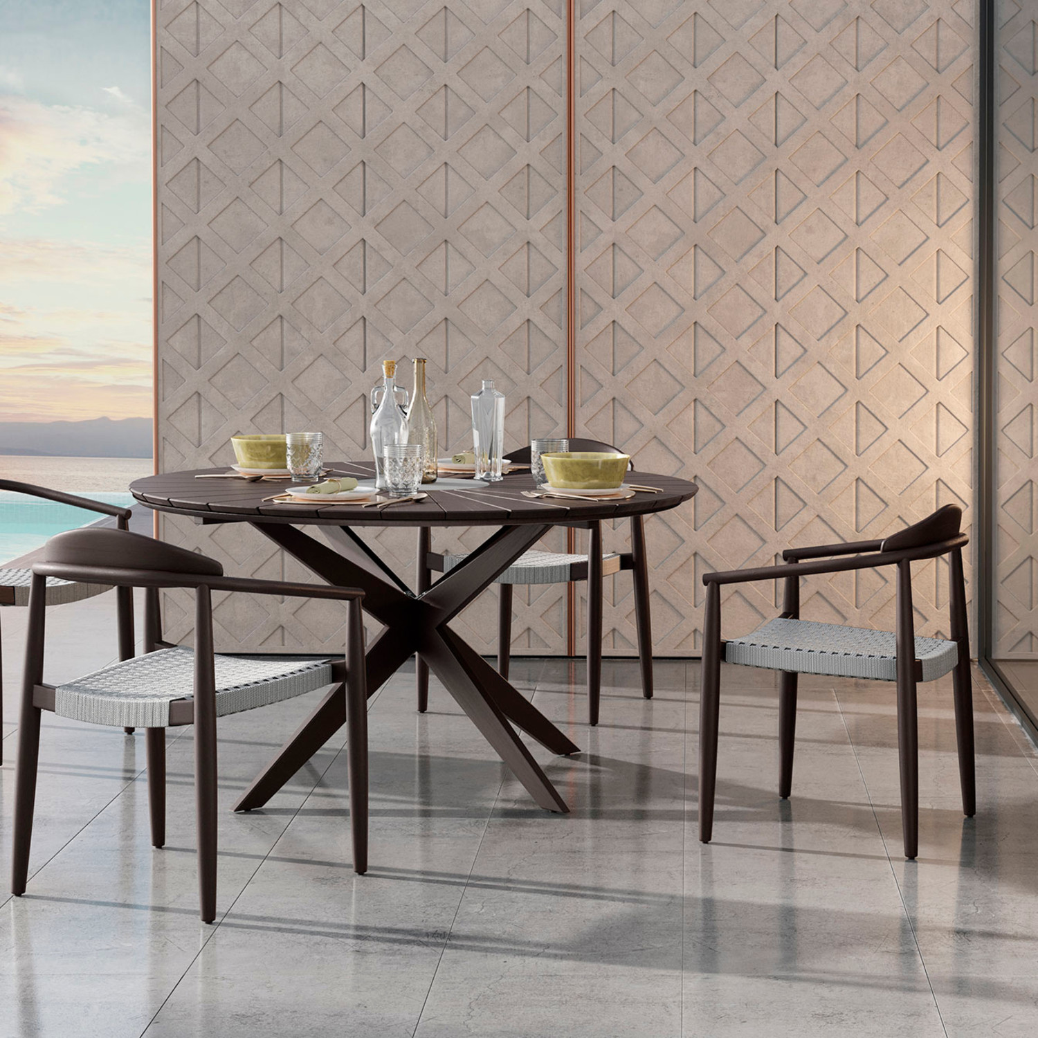 Helios Dining Table (Weathered Eucalyptus) - Modloft Outdoor Furniture ...