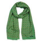 Tiny Teddy Bear Print Scarf // Green