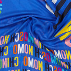 Logo Scarf // Blue + Multicolor