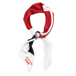 Queen of Hearts Scarf // White + Gray + Red