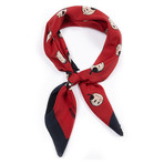 Olive Printed Scarf // Red