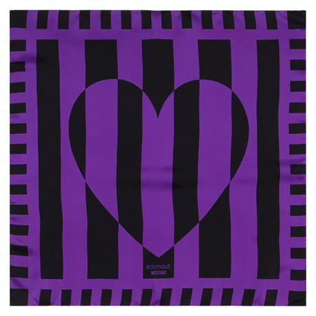 Striped Heart Scarf // Purple