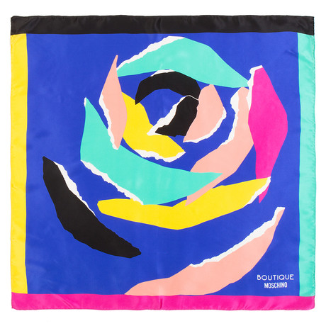 Abstract Rose Scarf // Dark Multicolor