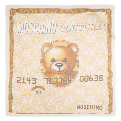 Moschino Card Scarf // Tan + Cream