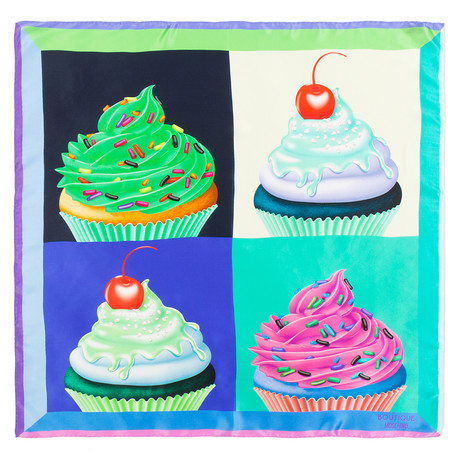 Cupcake Scarf // Blue + Multicolor