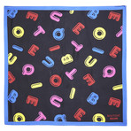 Boutique Bubble Letter Scarf // Black + Multicolor