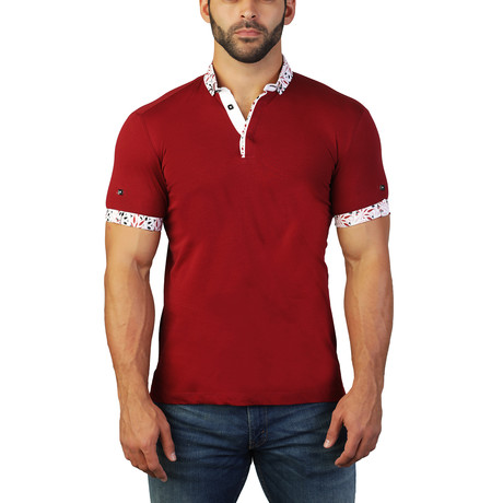 Flower Short-Sleeve Polo // Red (S)