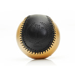Black + Gold Leather Baseball