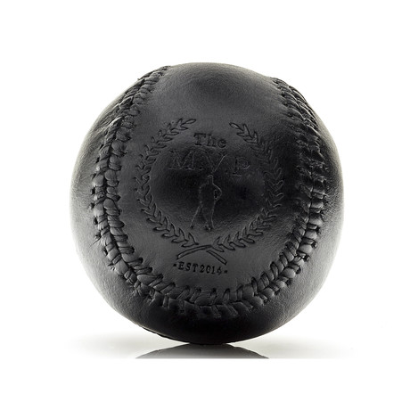 Executive Black Leather Baseball // Black Stitch