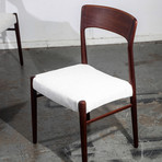 Teak Kai Kristiansen Dining Chairs In White // Set Of 6