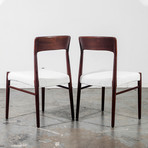 Teak Kai Kristiansen Dining Chairs In White // Set Of 6