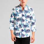 Barbados Button Down Shirt // White + Blue (M)