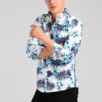 Barbados Button Down Shirt // White + Blue (XL)