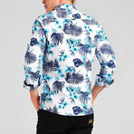 Barbados Button Down Shirt // White + Blue (XL)