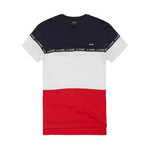 Tri-Color T-Shirt // Navy (L)