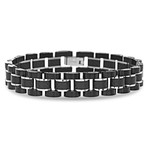 Steel Evolution // Two-Tone Carbon Fiber Chain Link Bracelet // Black