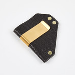 Exotic Caliber Clip Wallet // Black + Brass Colored Hardware