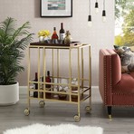 Kelsey Bar Cart (Gold + Walnut)