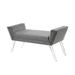 Dhyan Velvet Bench (Gray)