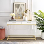 Cassandra Console Table (Gold + White)