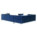 Giovanni Velvet Sectional Sofa // Left Facing // Navy