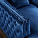 Giovanni Velvet Sectional Sofa // Right Facing (Navy)