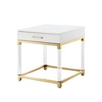 Jerome End Table (White/Gold)