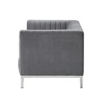 Daniel Velvet Loveseat (Gray/Chrome)