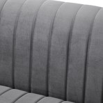 Daniel Velvet Loveseat (Gray/Chrome)