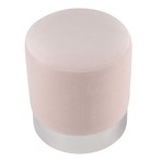 Elsa Velvet Ottoman (Blush + Chrome)