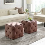 Harmony Velvet Ottoman (Blush)