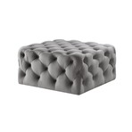 Madeline Velvet Cocktail Ottoman (Grey)