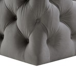 Madeline Velvet Cocktail Ottoman (Grey)