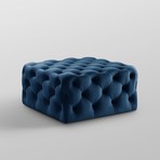 Madeline Velvet Cocktail Ottoman (Grey)