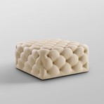 Madeline Linen Cocktail Ottoman (Cream White)