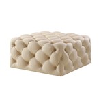 Madeline Linen Cocktail Ottoman (Cream White)