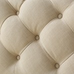 Madeline Linen Cocktail Ottoman (Cream White)