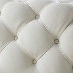 Madeline Linen Cocktail Ottoman (Cream White)