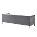 Daniel Velvet Sofa (Gray/Chrome)