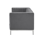 Daniel Velvet Sofa (Gray/Chrome)