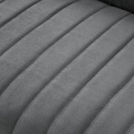 Daniel Velvet Sofa (Gray/Chrome)